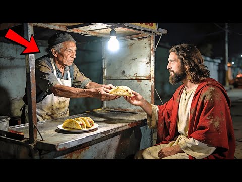 SON MIS ÚLTIMOS 3 TACOS, PERO SON SUYOS", DIJO EL TAQUERO POBRE... PERO ERA JESÚS EN PERSONA...