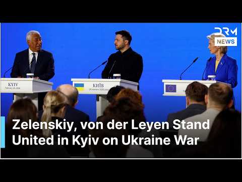 FULL PRESSER: Zelenskyy, EU's von der Leyen & Costa Speak on 4th Anniversary of Ukraine War | AC1G