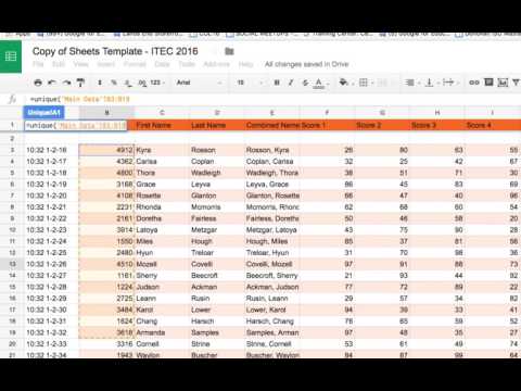 Unique Function in Google Sheets