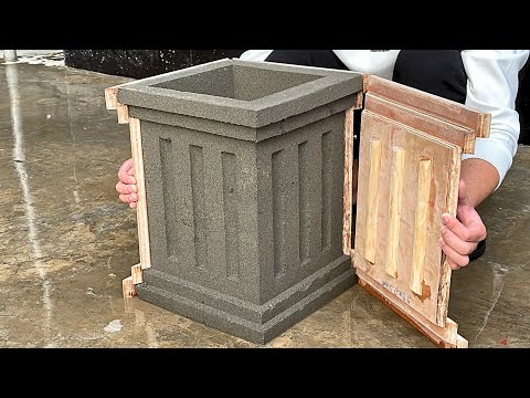 Skillful Skills in Casting Cement Plant Pots With Simple Patterns - Easy to Make At Home