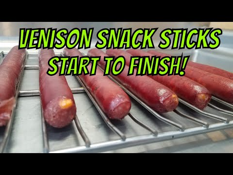 Smoked Venison Snack Sticks (with casings) Start to finish!