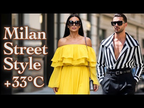 🔥 Elegant Milan Street Style at +33°C/91°F. What to Wear in Heat. Chic Italian Summer Fashion