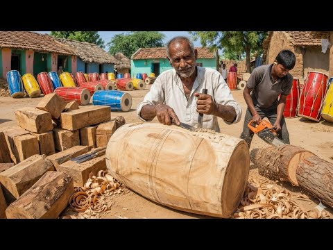 Amazing Skills of an Old Craftsman: Making a Professional Musical Dhol from Scratch