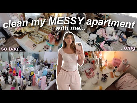 APARTMENT RESET 🧴 deep cleaning, decluttering, & organizing my VERY MESSY apartment!