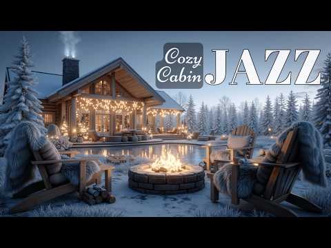 Cozy Winter Jazz Vibes ~ Relaxing Cabin Ambiance Music for Snowfall Evenings
