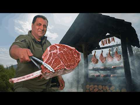 This Texas BBQ Pit Barely Holds These Giant Tomahawk Steaks!