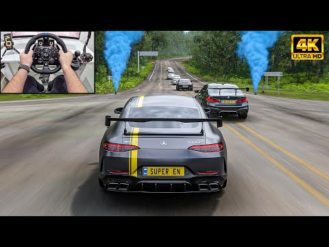 Mercedes AMG GT 4-Door Coupe VS Supercars - Forza Horizon 5 | Logitech G923 Steering Wheel