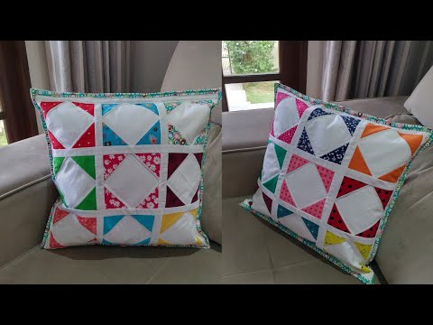 Capa de almofada ou fronha #retalhos, costurado diferente e fechamento com velcro.