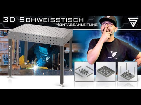 STAHLWERK 3D Schweißtisch WT-100 3D ST Montagetisch DIY Bausatz mit D16 Lochsystem