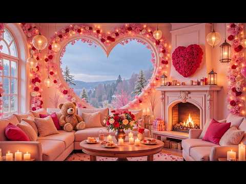 Cozy Valentine’s Fireplace Ambience ❤️ Soothing Piano Music & Fireplace Sounds for Romantic Moments