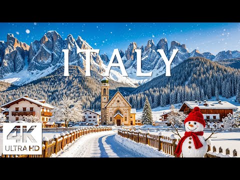 Italy 4K Winter Aerial Film – Tre Cime Peaks, Cortina Meadows & Frozen Valleys