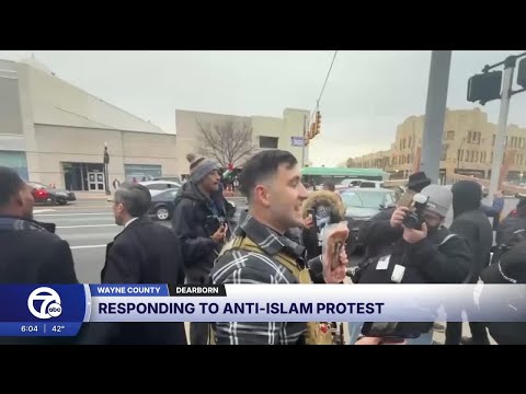 Dearborn residents counter hate with kindness during anti-Islam protest