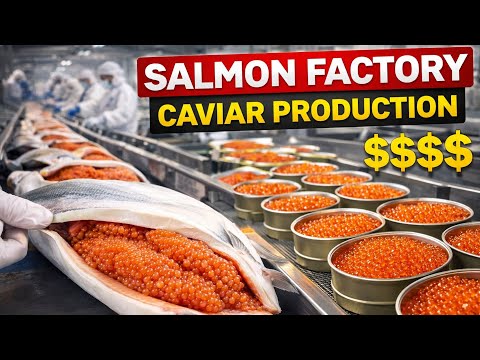 Sturgeon Caviar Farming Industry - Caviar Harvesting, Cleaning & Packaging Process | Factory Tour