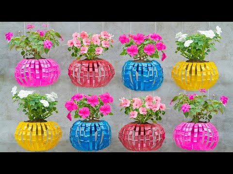Simple ways I recycle old plastic bottles into flower lanterns - Home decoration ideas