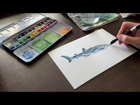 10-Minute Watercolor Painting of a Whale Shark