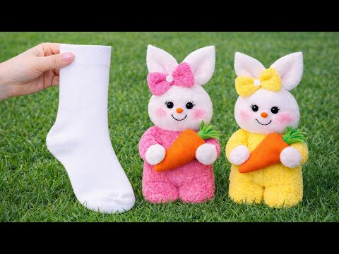 🧦Bu Sevimli Tavşanlar Çoraptan Yapıldı/💥Kolay Ve Pratik 