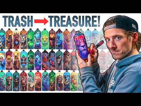 I Turned 60 Used Spray Cans into Badass Custom Art Pieces!