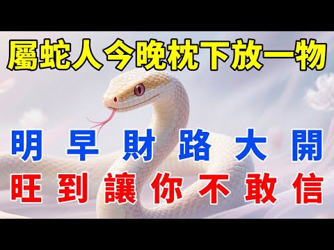 天機外洩！屬蛇人今晚枕頭下放這一物，明早財路大開，旺到讓你不敢信！【佛語禪音】#生肖 #命理 #運勢 #屬相 #風水