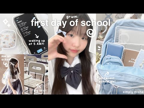 GRWM first day of school [sophomore year] 💬📓: glimpse of my first day at school, last day of summer