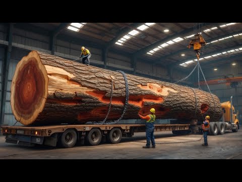 The World's Largest Wood Processing | The Journey From Giant Tree Trunk To Complete Monolithic Table