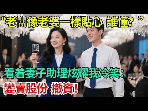 “老闆像老婆一樣貼心，誰懂？”看着妻子助理炫耀我冷笑：變賣股份，撤資! #小說#故事#情感#夫妻#情感故事#家庭矛盾#爽文