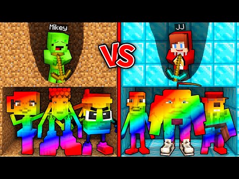 JJ and Mikey : RAINBOW Brainrots Mine Battle in Minecraft ! - Maizen