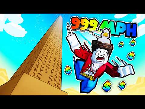 I lept off the Tallest structures in the world in Roblox Climb and Jump Tower