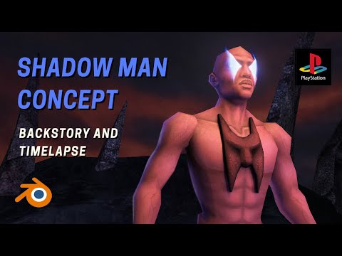 Shadow Man character design in Blender (Ode for PS1 game)