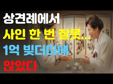 [인생사연] 상견례에서 사인 한번 잘못한게 1억 빚더미에 앉았다. #결혼사기 #오디오북 #노후사연