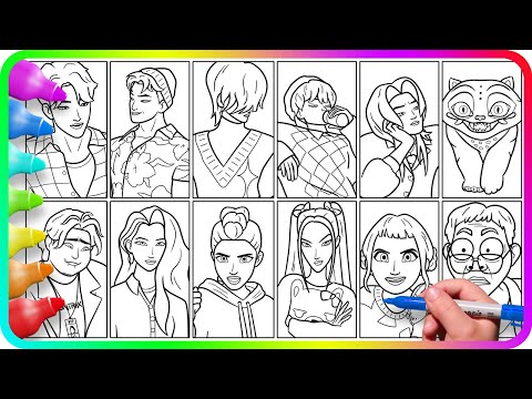 KPop Demon Hunters Coloring Pages - Full Cardboard / Satisfying Coloring Kpop Characters