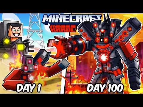 I Survived 100 Days as TITAN SPEAKERMAN in Hardcore Minecraft!