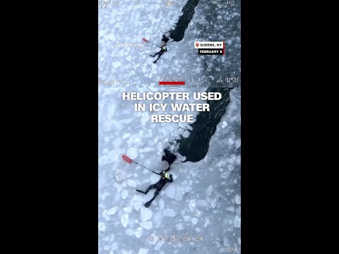 Helicopter used during icy water rescue