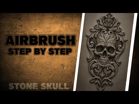 Airbrushing a Stone texture skull: Beginner-Friendly guide"