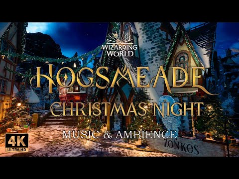 🎄Christmas Night Lights in Hogsmeade🎁| Harry Potter Music & Ambience 4k