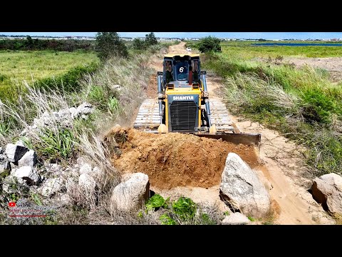 Exquisite A Starting Project! Huge Land Cutting Forest In Slope & Clear Street With Skill Job Dozer!