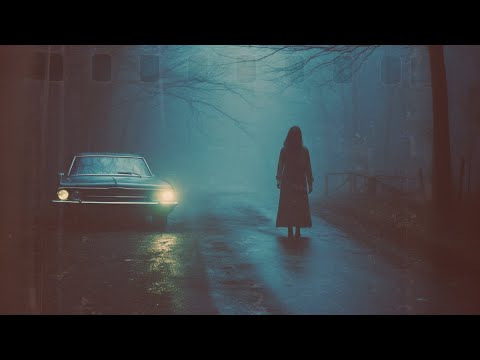 You are driving on a rainy night listening to true ghost stories
