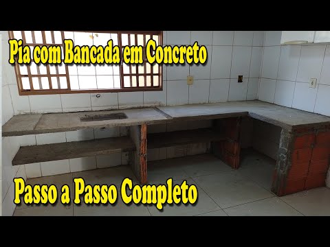 Como fazer Pia com Bancada em Concreto passo a passo completo