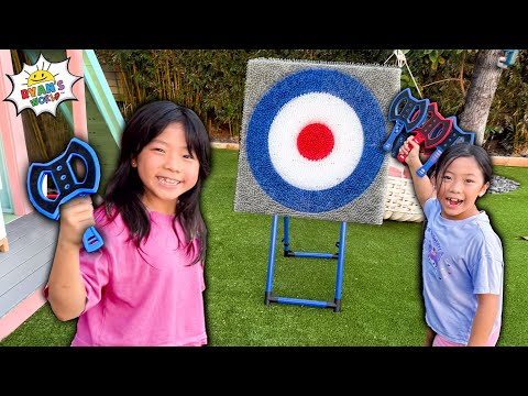 Who is the BEST AXE THROWER? Ryan vs Emma vs Kate Challenge!