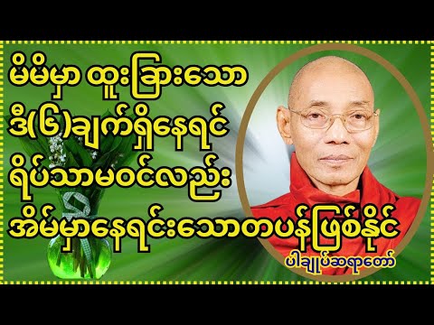 ဤ(၆)ချက်ကိုသာမကျူးလွန်ထားရင် ရိပ်သာမဝင်လည်းသောတပန်ဖြစ်နိုင်တယ်#ပါချုပ်ဆရာတော်#တရားတော်များ#buddha