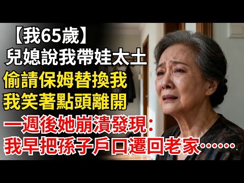 我65歲，兒媳説我帶娃太土，偷請保姆替換我！我笑着點頭，第二天退了機票。一週後她崩潰發現：我早把孫子户口遷回老家……#晚年生活#人生智慧#家庭關係#親子教育#情感故事