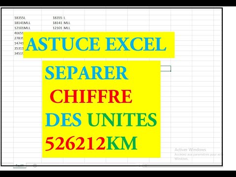séparer chiffre des unités   dans un tableau