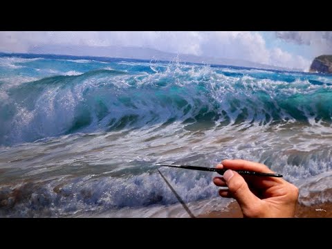 How I paint a crashing wave! Oil Painting Demonstration