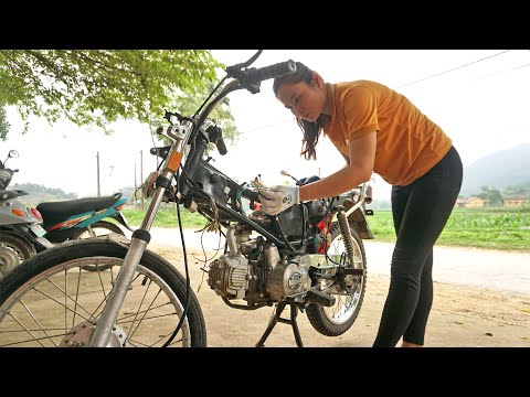 Completely Repaired And Restored DETECH WIN 100 Motorbike --Mechanical Girl / Nho