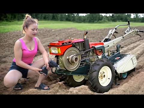 Timelapse: It took the girl 5 days to restore the agricultural tiller for the farmer