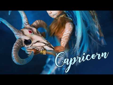 We made Capricorn with a SKELETON TRANSLUCENT MERMAID TAIL! • Random Prompt Zodiac Monster High Doll