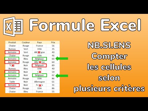 Excel - La formule NB.SI.ENS - Compter le nombre de lignes qui vérifient plusieurs critères