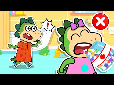 🤢Spike and Sparkle’s Medicine Safety Lesson! 😷💊Fire Spike Stories for Kids🔥