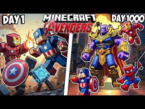 I Survived 1000 Days as the AVENGERS in Minecraft!