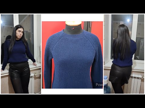 Джемпер жемчужной резинкой упрощённым способом. Подробный расчёт и вязание.