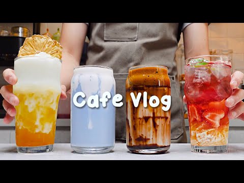 🌸아침에 라떼보다 더 좋은 건 없죠💯지치고 힘들 땐 음료 ASMR로 힐링해요/카페브이로그/30 mins Cafe Vlog/ASMR/Tasty Coffee